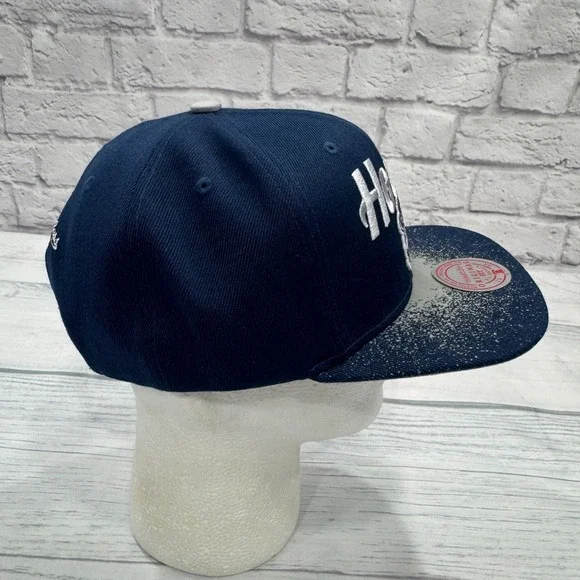 NWT Georgetown Hoyas Snapback Hat Mitchell Ness Blue Gray Spray Splatter College - Picture 4 of 7